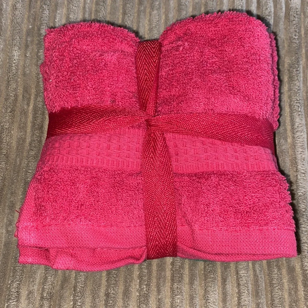 🆕Living Quarters 100% cotton washcloths 6-pack NWT red/green